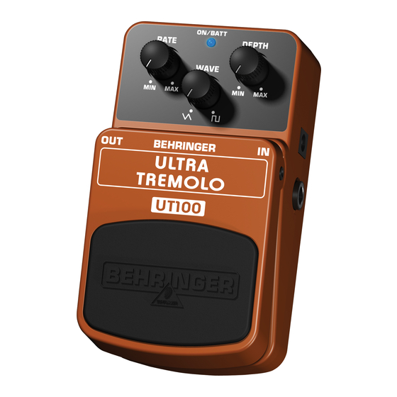 Behringer ULTRA TREMOLO UT100 Bedienungsanleitung