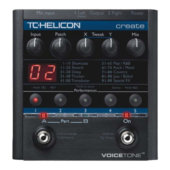 TC-Helicon VoiceTone Create Bedienungsanleitung