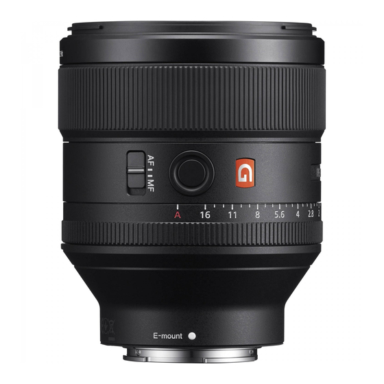 Sony G-master FE 85mm F1.4 GM Bedienungsanleitung