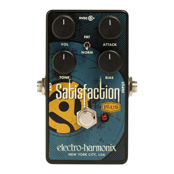 Electro-Harmonix Satisfaction PLUS Kurzanleitung