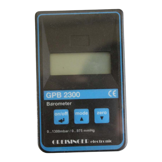 GREISINGER GPB 2300 Bedienungsanleitung
