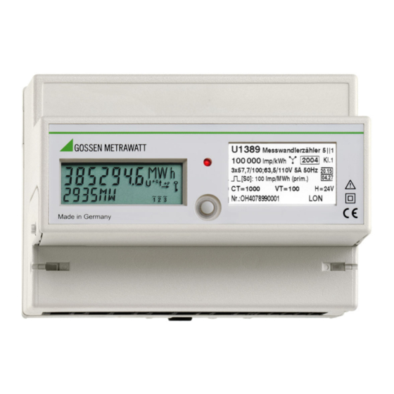 Gossen MetraWatt U1281 Bedienungsanleitung