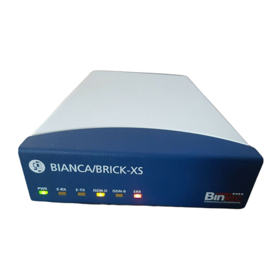 BinTec BIANCA/BRICK-XS Kurzanleitung