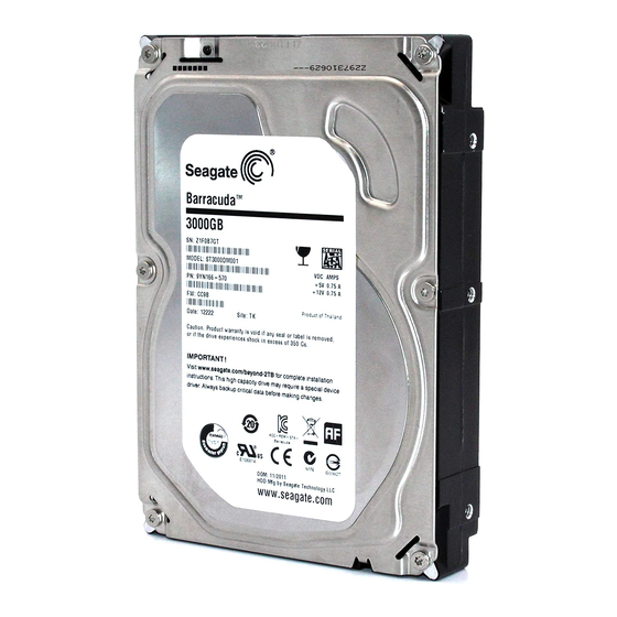 Seagate ST3000DM001 Bedienungsanleitung