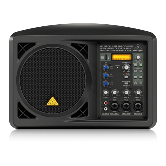 Behringer EUROLIVE B207MP3 Schnellstartanleitung