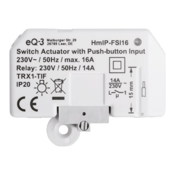 HomeMatic IP HmIP-FSI16 Installations- Und Bedienungsanleitung