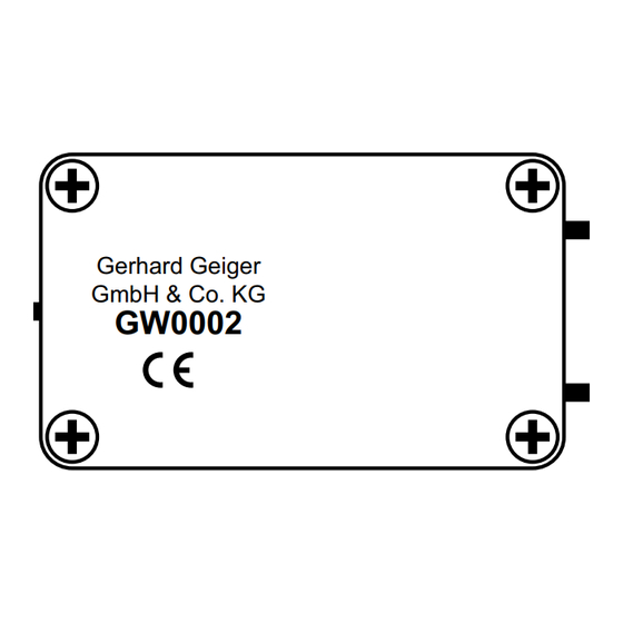 GEIGER GFU002 Bedienungsanleitung