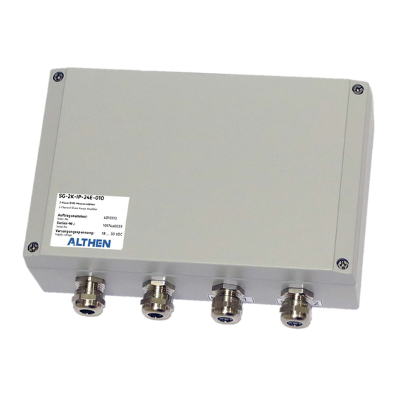 ALTHEN SG-2K-IP-12E Serie Bedienungsanleitung