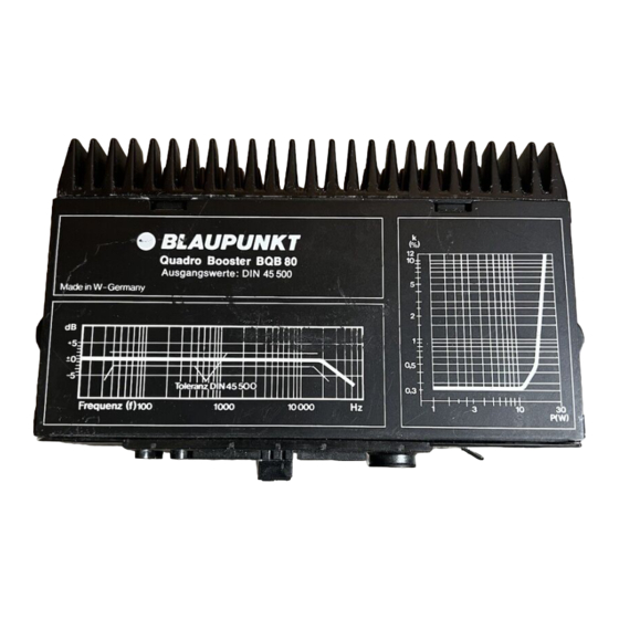 Bosch BLAUPUNKT BQB 80 Kundendienstschrift