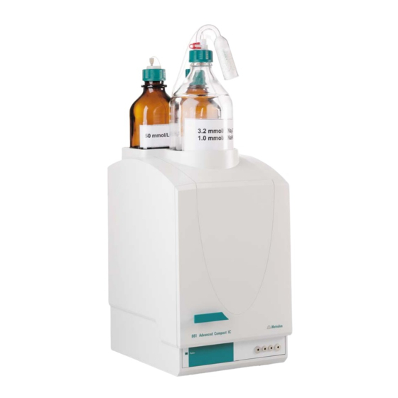 Metrohm 861 Advanced Compact IC Gebrauchsanweisung