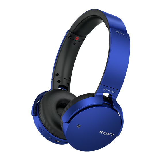 Sony MDR-XB650BT Handbücher
