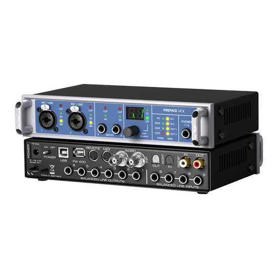 RME Audio Fireface UC Bedienungsanleitung
