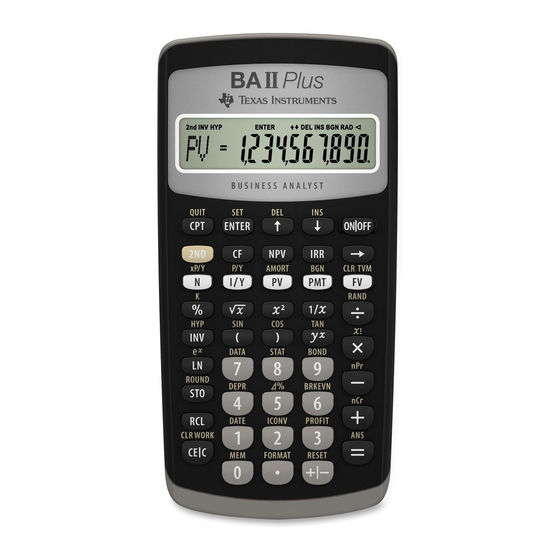Texas Instruments BA II PLUS Bedienungsanleitung
