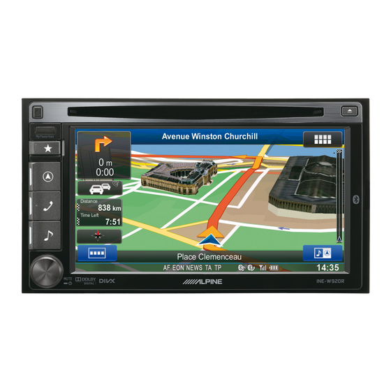 Alpine INE-W920R Kurzanleitung