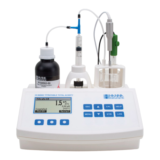 Hanna Instruments HI 84502 Bedienungsanleitung