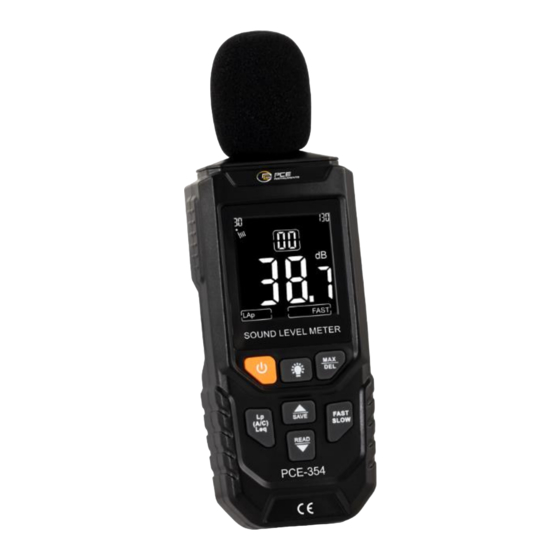 PCE Instruments 354 Bedienungsanleitung