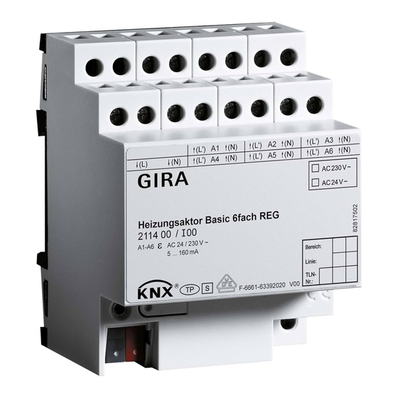 Gira Basic 6fach REG Bedienungsanleitung