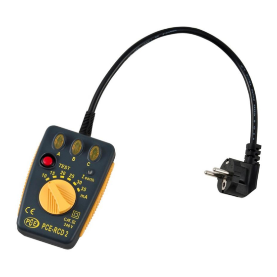 PCE Instruments PCE-RCD 2 Bedienungsanleitung