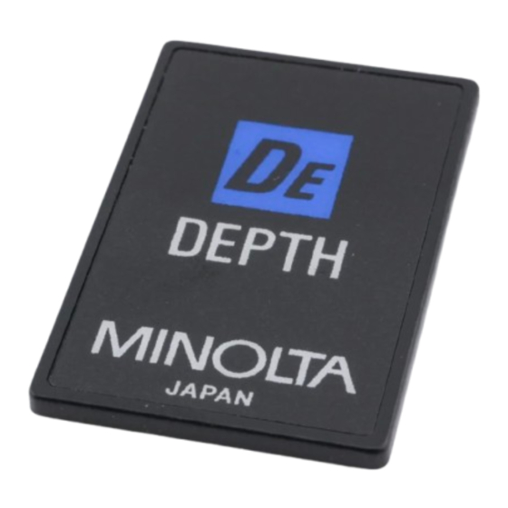 Minolta AUTOMATIC DEPTH CONTROL CARD Kurzanleitung