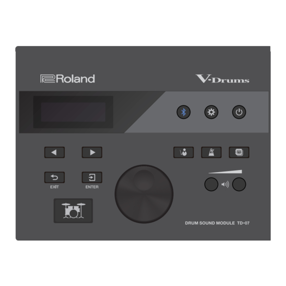 Roland V-Drums TD-07 Bedienungsanleitung