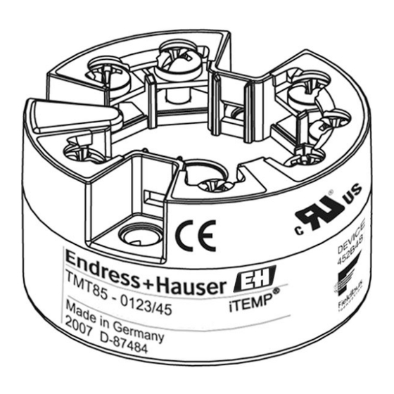 Endress+Hauser iTEMP TMT85 Betriebsanleitung
