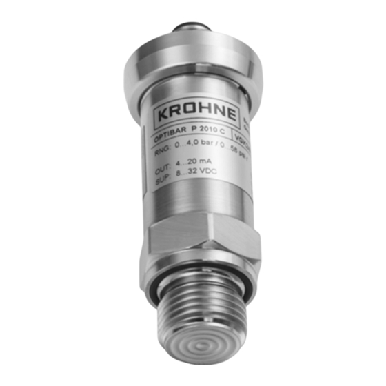 KROHNE OPTIBAR P 2010 Zusatzanleitung