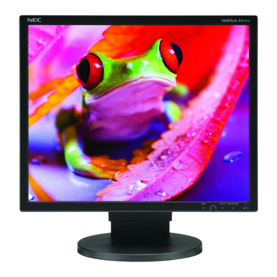 NEC MultiSync EA191M Installationshandbuch