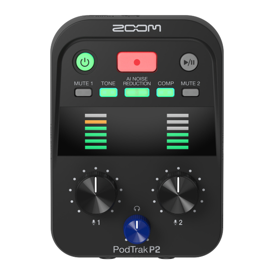 Zoom P2 PodTrak Kurzanleitung