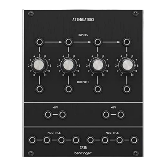 Behringer CP35 ATTENUATORS Schnellstartführer