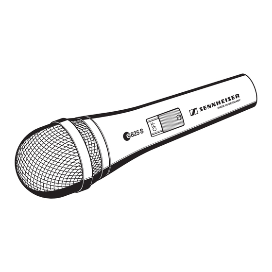 Sennheiser e825s Bedienungsanleitung