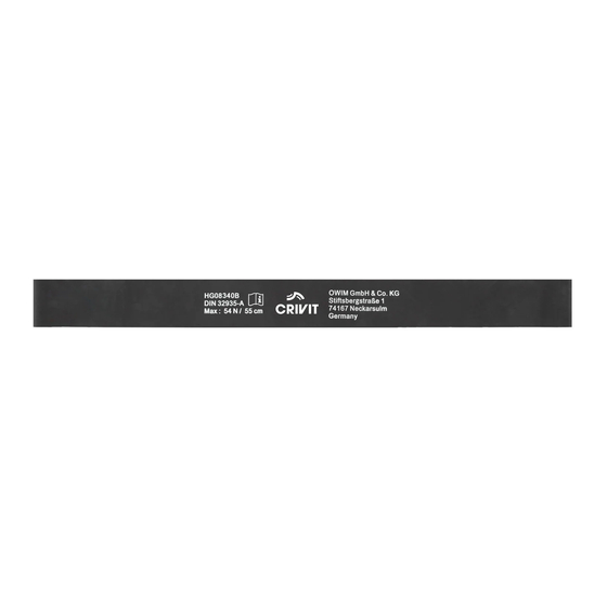 Crivit HG08340B Kurzanleitung