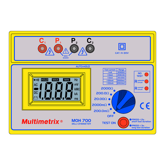 Multimetrix MOH 700 Bedienungsanleitung