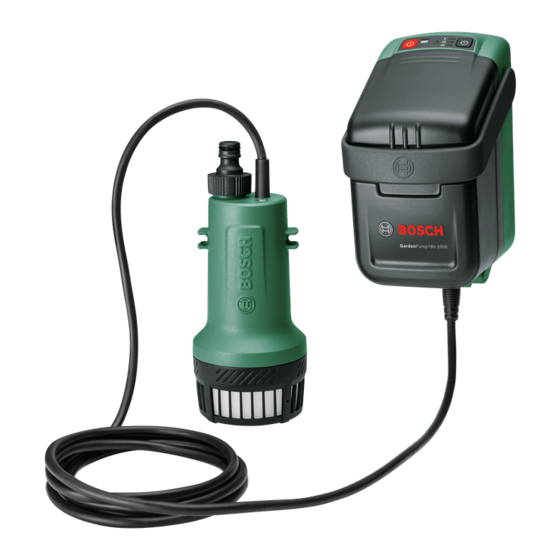 Bosch GardenPump 18 Pump Only Handbücher