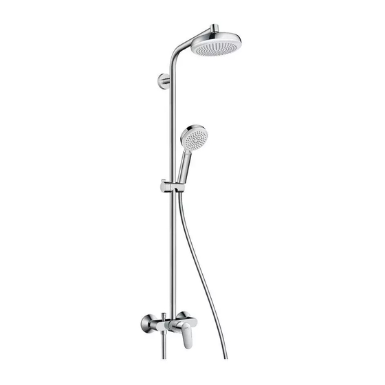 HANSGROHE Crometta 160 1jet Showerpipe 27266400 Gebrauchsanleitung, Montageanleitung