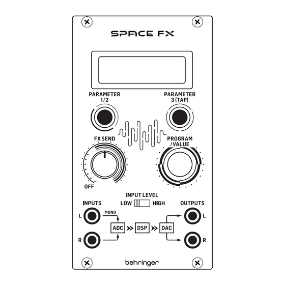Behringer SPACE FX Schnellstartanleitung