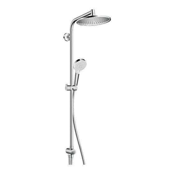 HANSGROHE Crometta S 240 1jet Showerpipe Reno EcoSmart 27270000 Gebrauchsanleitung, Montageanleitung