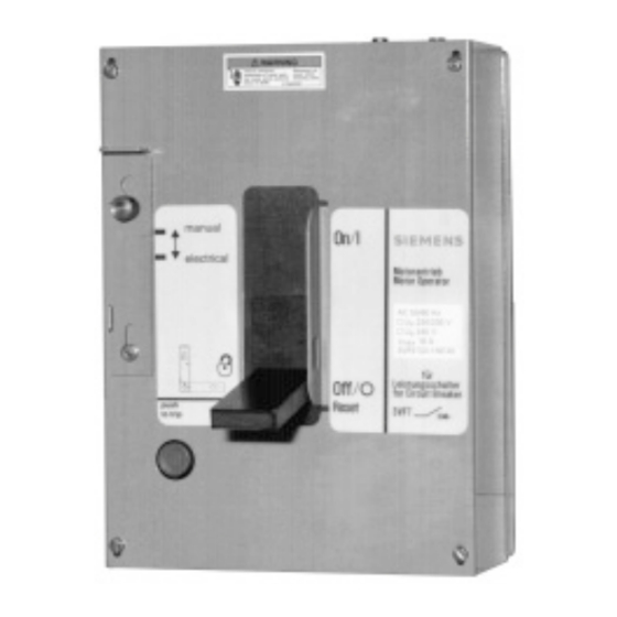 Siemens 3VF 9723-1N...0 series Betriebsanleitung