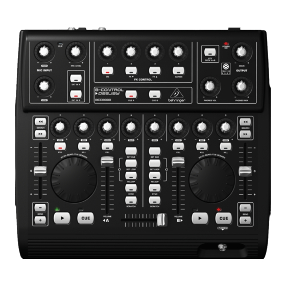 Behringer B-CONTROL DEEJAY BCD3000 Bedienungsanleitung