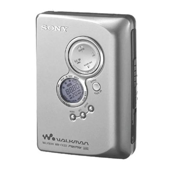Sony WALKMAN WM-FX522 Bedienungsanleitung