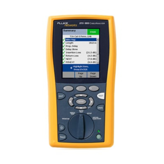 Fluke Networks DTX-1500 CableAnalyzer Handbuch: Erste Schritte