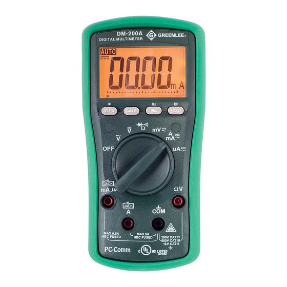 Greenlee DM-210A Bedienungsanleitung