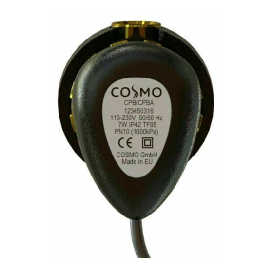 Cosmo CPB Montage- Und Betriebsanleitung