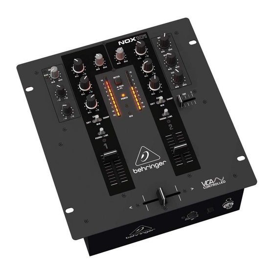 Behringer PRO MIXER NOX101 Schnellstartanleitung