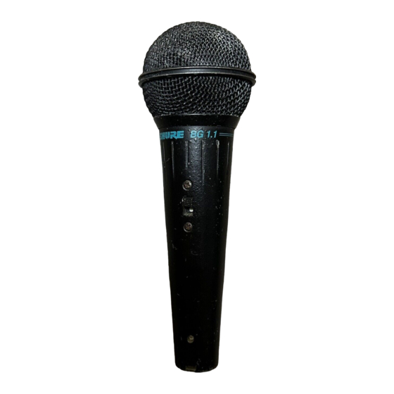 Shure BG1.1 Handbuch