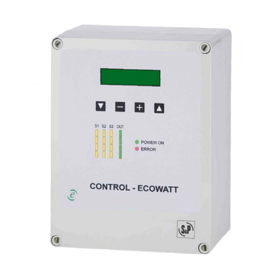 S&P CONTROL ECOWATT Montage-, Bedienungs- Und Wartungsanleitung