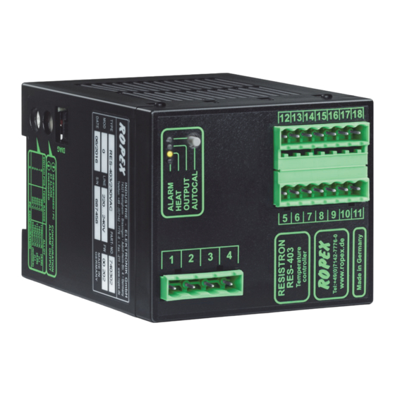 Ropex RESISTRON RES-403 Betriebsanleitung