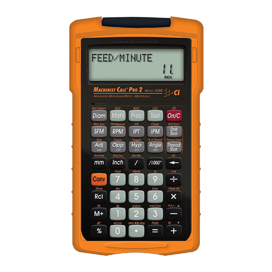 Calculated Industries 4088 Machinist Calc Pro 2 Benutzerhandbuch