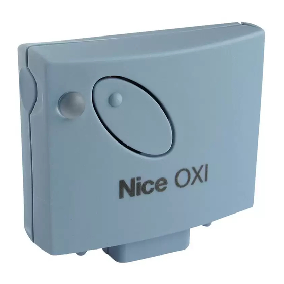 Nice One OXI Serie Anweisungen Und Hinweise Für Die Installation Und Die Bedienung