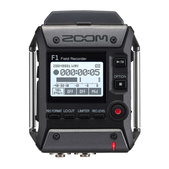 Zoom F1 Kurzanleitung