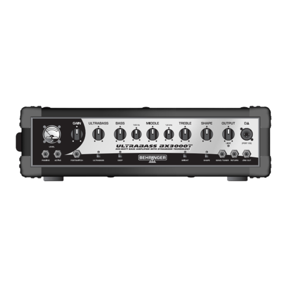 Behringer ULTRABASS BX3000T Bedienungsanleitung